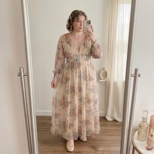 NWT Baltic Born maxi dress size 1xl floral print with smocked waist